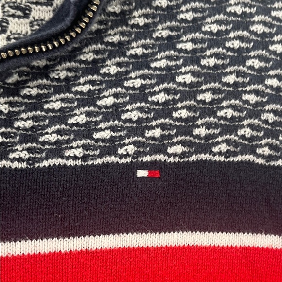 Tommy Hilfiger Men's Black and Red Zip-Up Sweater Size Medium - Picture 3 of 6